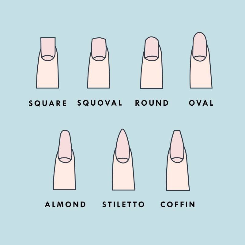 The different shapes of nails | Nail art, Gel nails, Acrylic nails