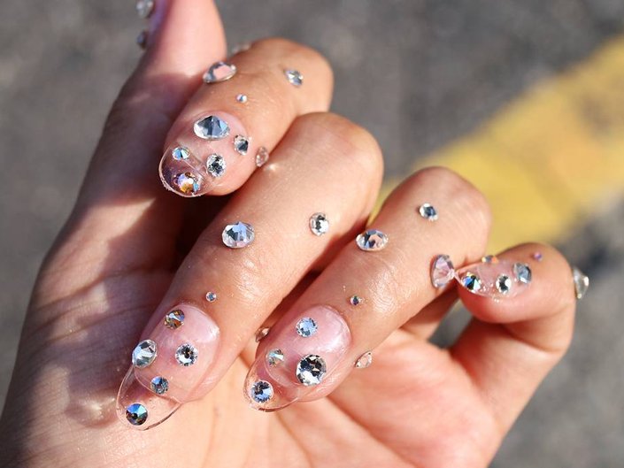 The Best Rhinestone Nail Trends We're Loving for Summer 2022