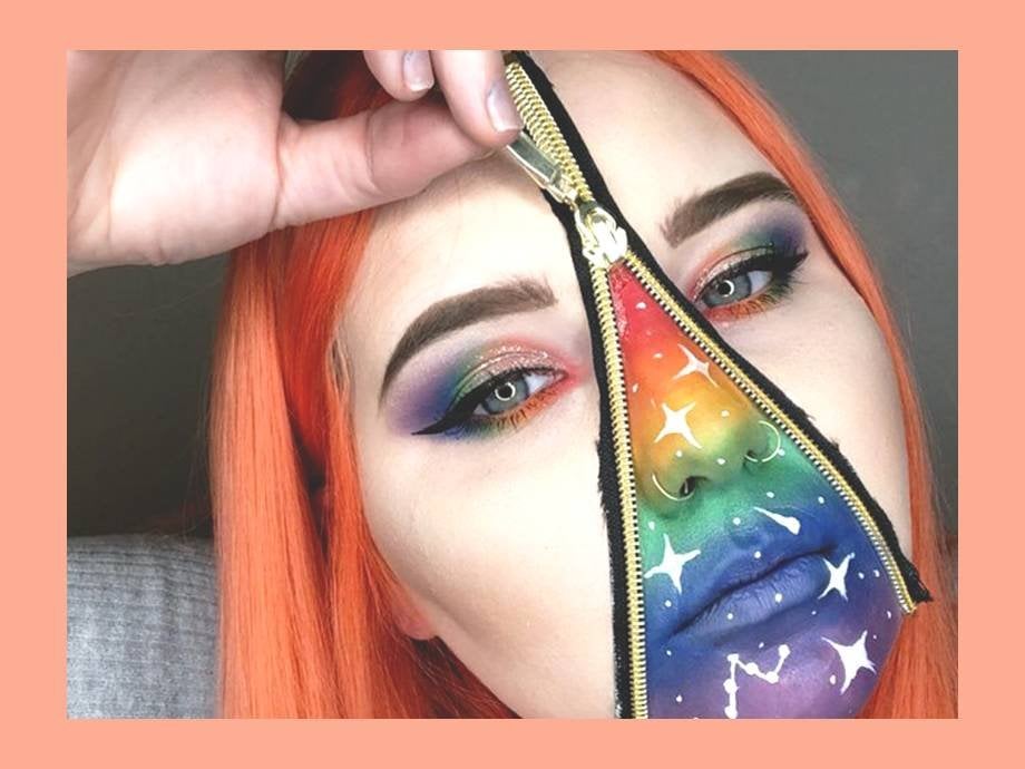 35 Cool Makeup Looks That'll Blow Your Mind : Rainbow Makeup Look