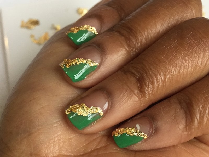 How to Create a Gold Foil Holiday Nail Look