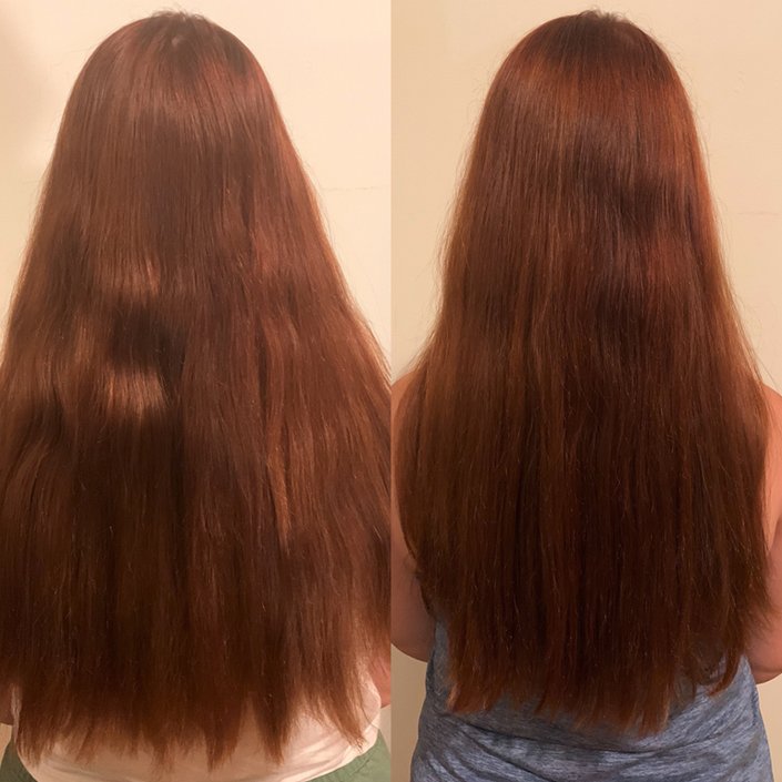 person with long red hair
