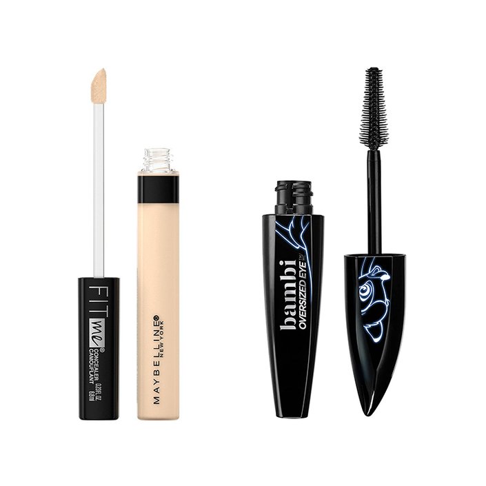 Maybelline New York Fit Me! Concealer and L’Oréal Paris Bambi Oversized Eye Mascara