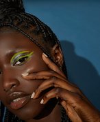 Person wearing inner corner eye makeup