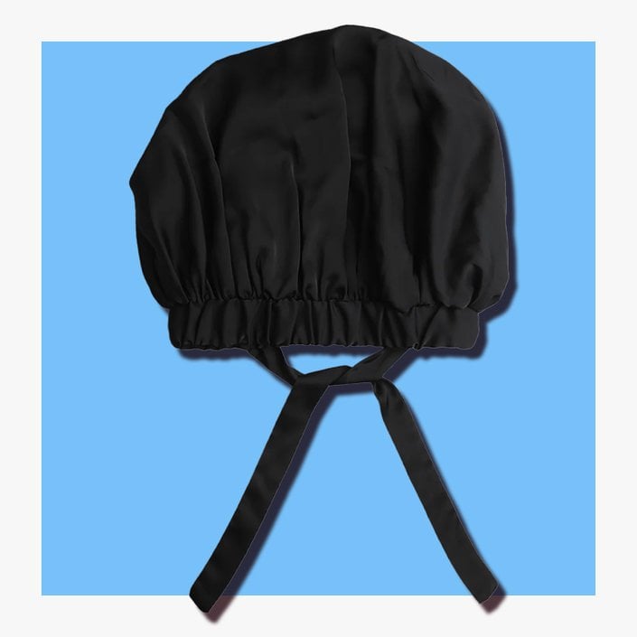 Kitsch Black Satin Sleep Bonnet