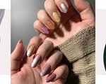 A person with multi-colored nails