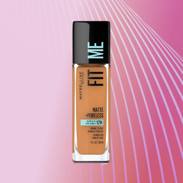 Maybelline FitMe Foundation on a pink background
